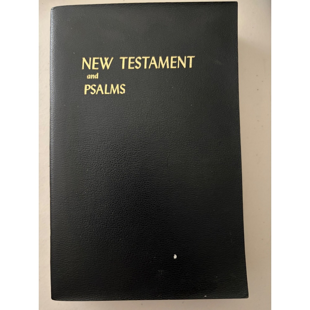 Vintage 1968 New Testament and Psalms King James Version KJV Bible Black Pocket